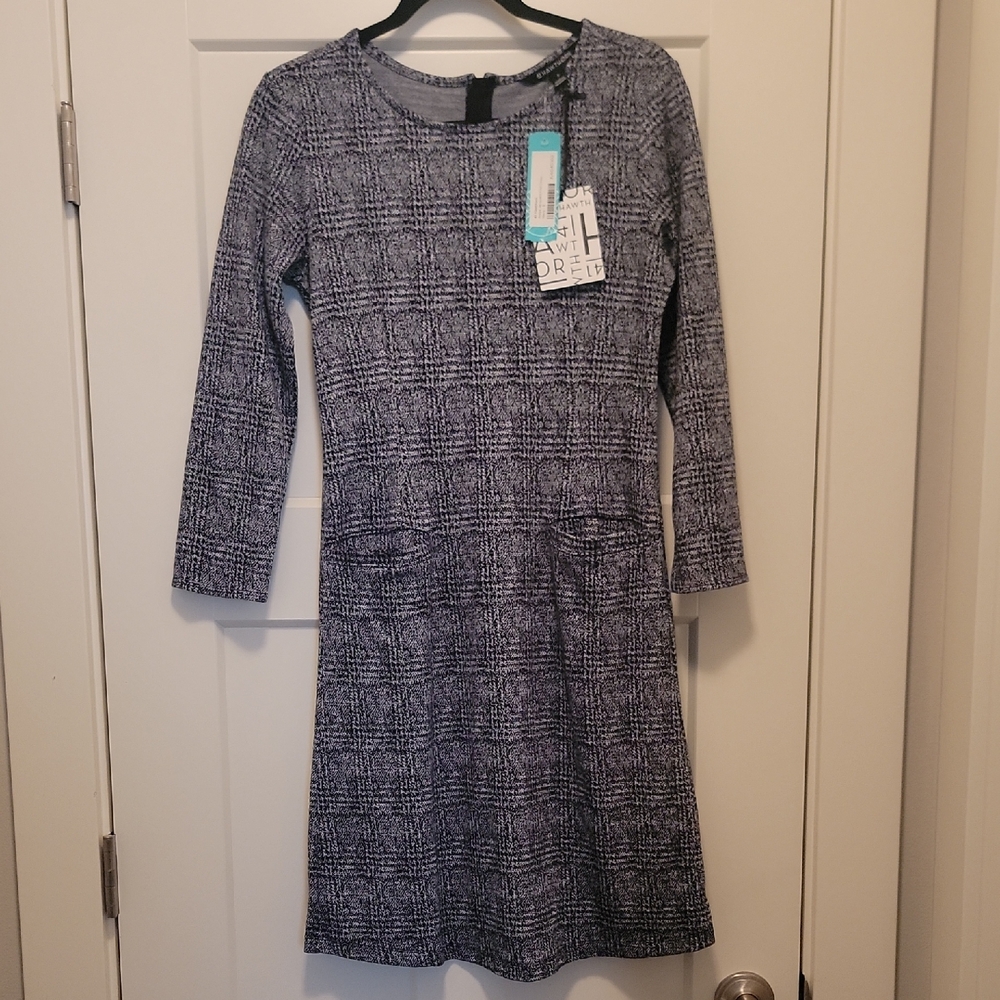 41 Hawthorn Black and White Long Sleeve Sheath Dress